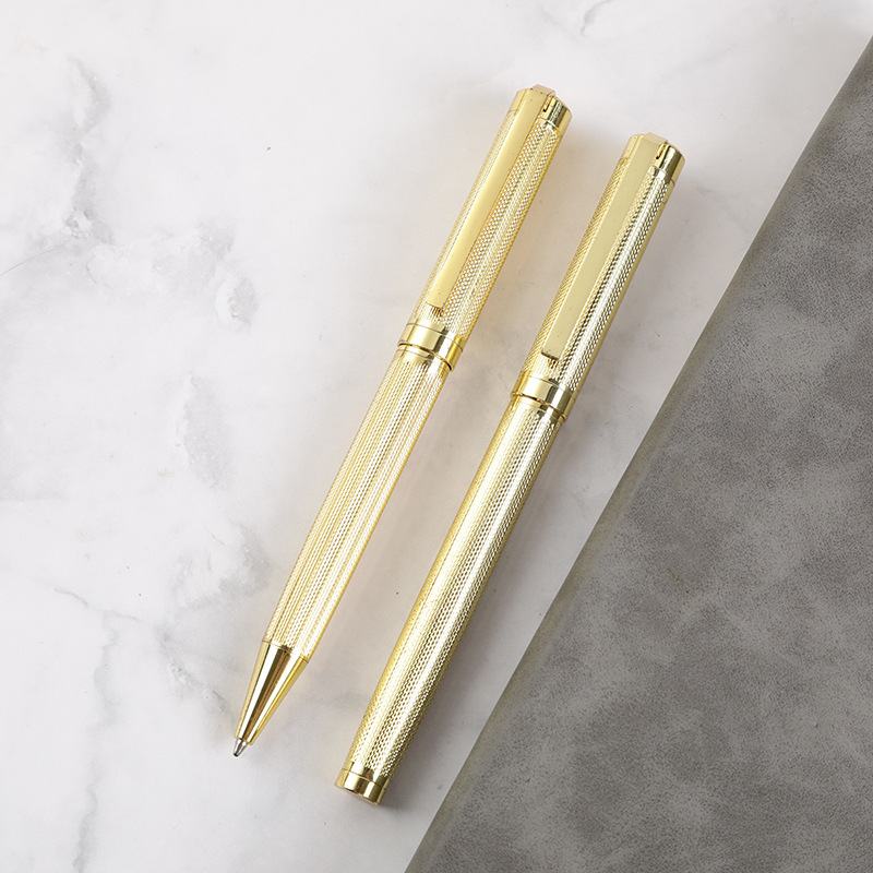 Golden ballpoint pen for office