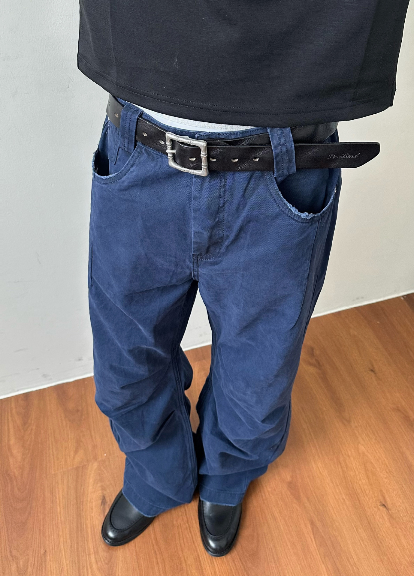 MADEEXTREME Washed Blue Straight-Leg Trousers