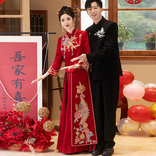 2025 New Show Kimono Wedding Clothes Toast Clothes Bride Wedding Clothes Women New Chinese Style Out of the Pavilion Senior Small People