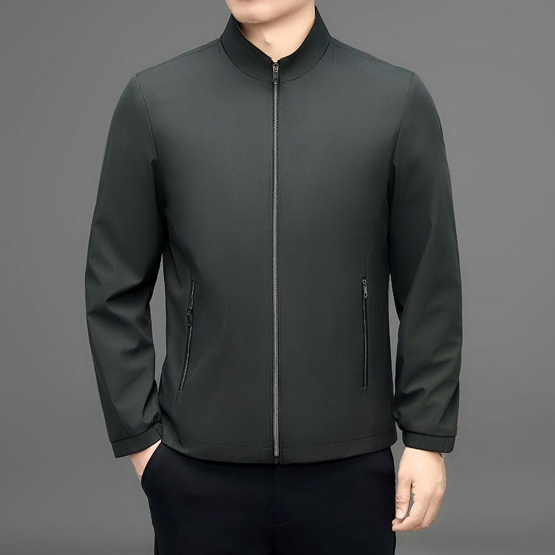 Cross-border foreign trade autumn men's stand-up collar jacket, executive business men's wear, professional attire for young and middle-aged business owners, light jacket Cross-border foreign trade autumn men's stand-up collar jacket, executive business men's wear, professional attire for young and middle-aged business owners, light jacket