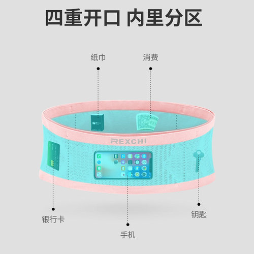 Sports waist bag large capacity high elasticity running men's mobile phone key multifunctional breathable storage bag waist bag for women