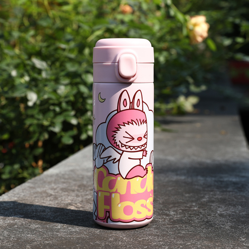 Amazon labubu エンドウ豆カップ高見えとかわいい子供用バウンスカップ 304 ステンレス鋼魔法瓶カップカスタマイズ|undefined
