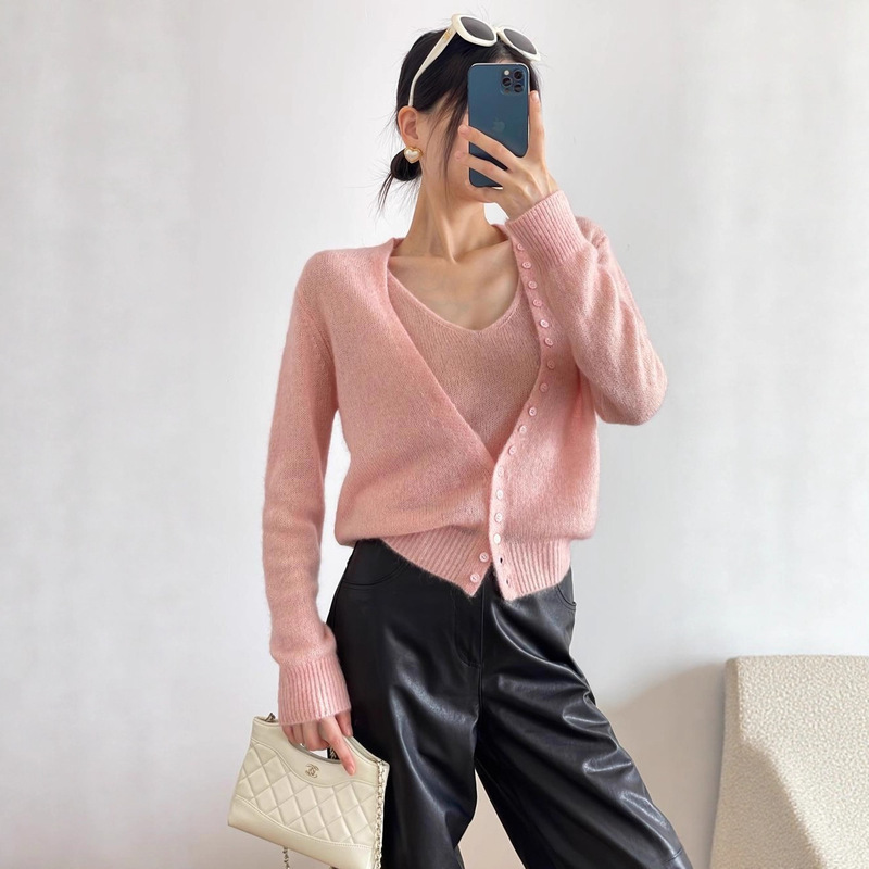 Same Origin as Cabinet Goods! Ed+ Woolen 25 Autum New Style Sheep Wool and Mohair Blended Wool Vest Cardigan for Women Same Origin as Cabinet Goods! Ed+ Woolen 25 Autum New Style Sheep Wool and Mohair Blended Wool Vest Cardigan for Women