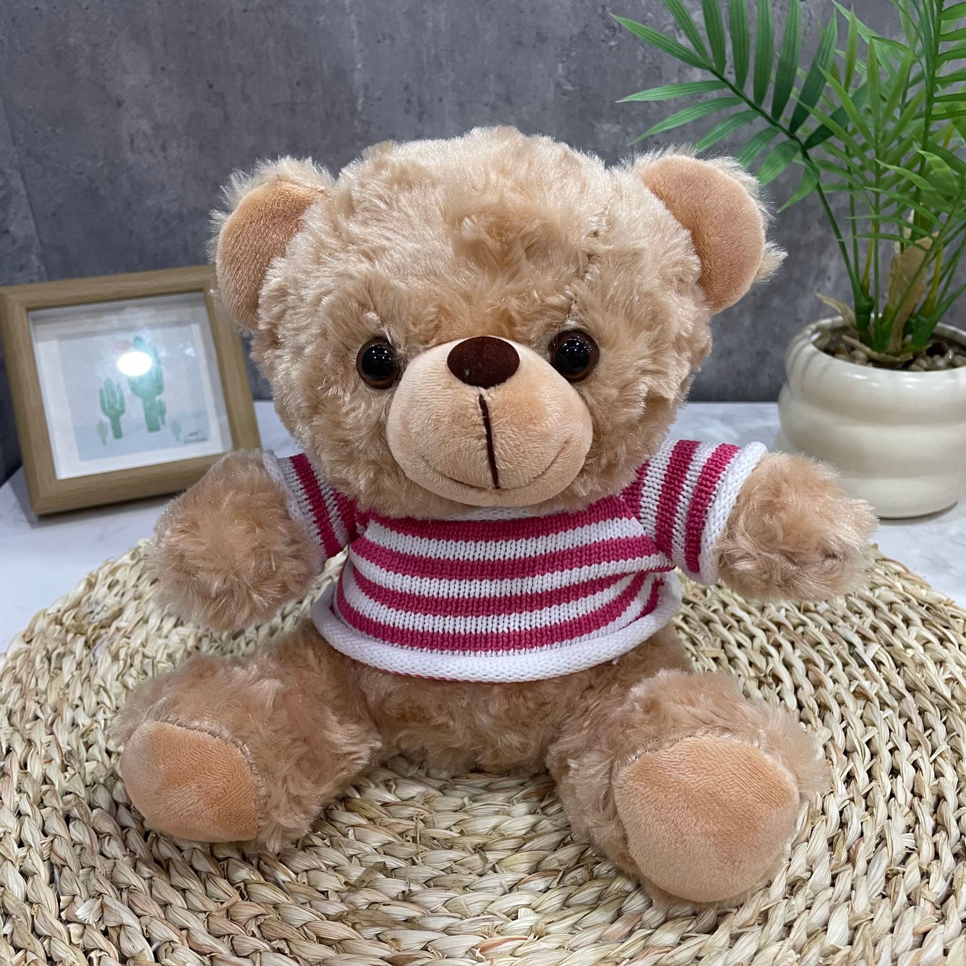 Teddy Bear se puede imprimir LOGO evento de vacaciones muñeca regalo para el hogar adornos de escritorio abrazar juguetes de peluche