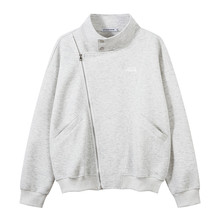 设计感斜拉链卫衣男士春秋季vibe潮牌高街宽松翻领长袖套头上衣