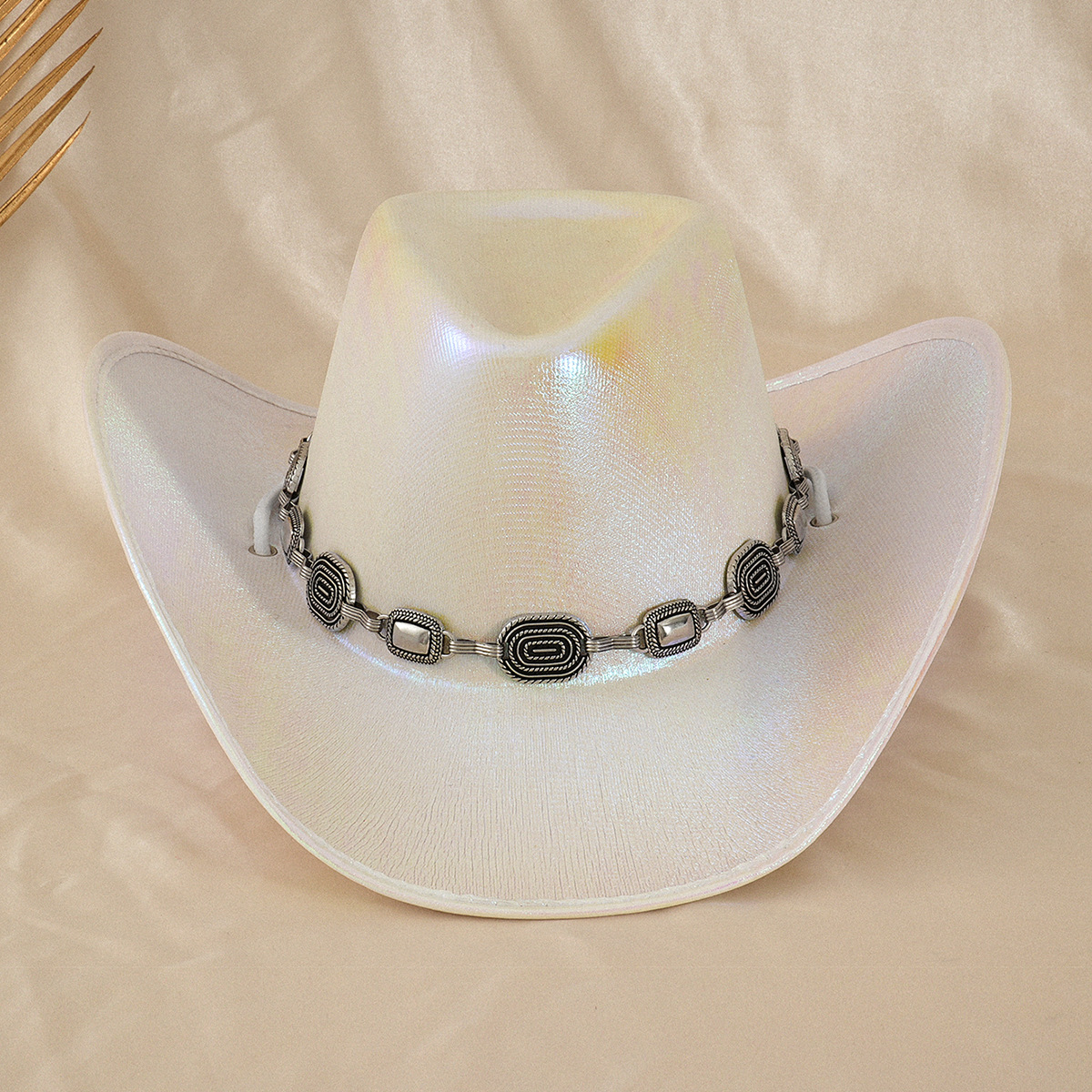 Unisex Damen Zylinder Silber Neon und andere funkelnde ovale Edelsteine Liuding Hut Party_voghion.com