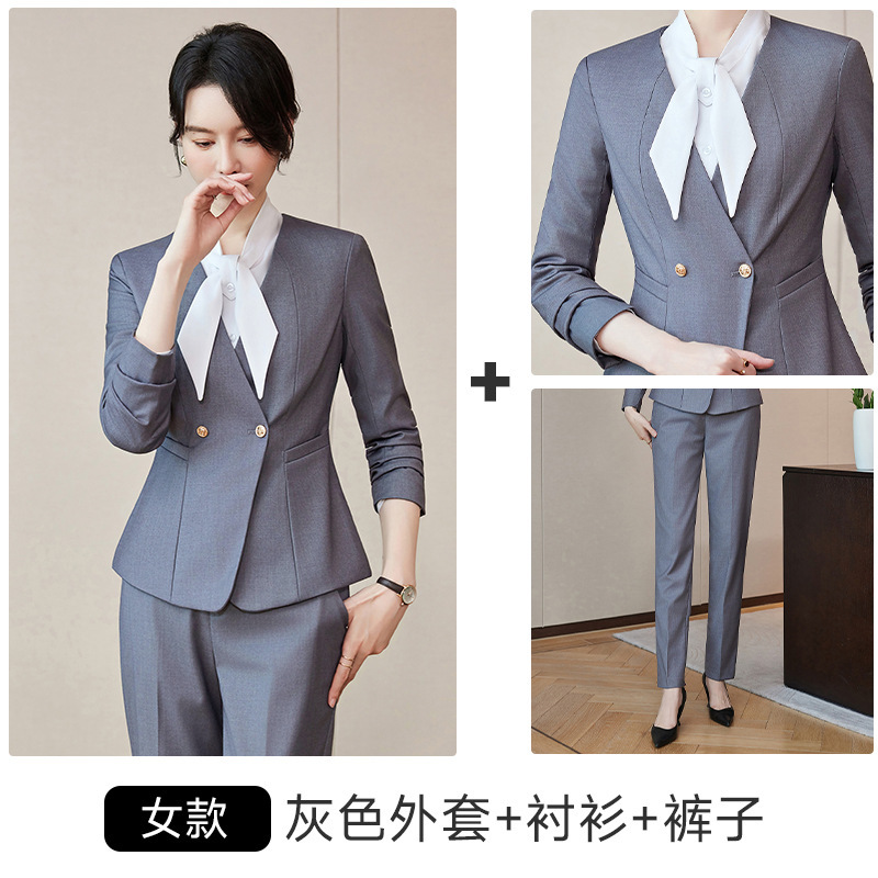 2025秋冬长袖职业西装套装女酒店正装大堂经理物业客服接待工作服|undefined