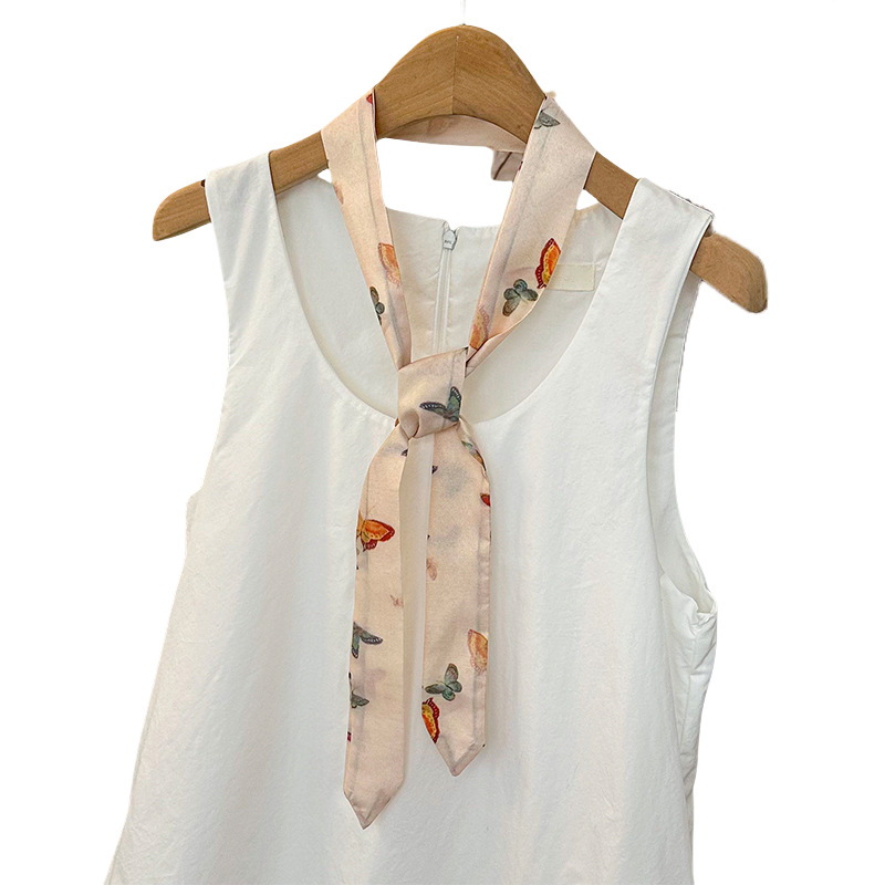 Pañuelo de seda de tira larga, sentido avanzado, nuevo cinturón de bufanda decorativa multifuncional, cinturón para el cabello de estilo nacional, pañuelo en la cabeza, bolso para atar el cabello, serpentina