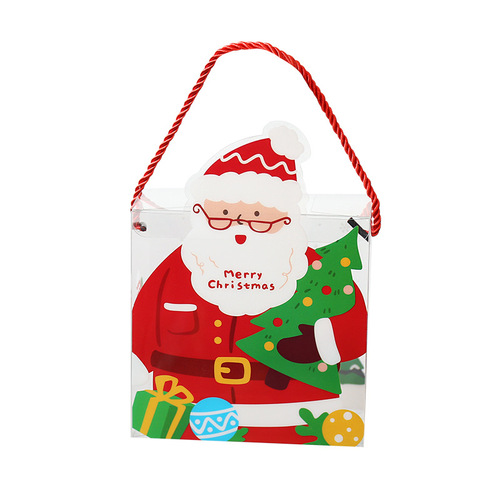 Christmas gift box Christmas Eve candy box transparent portable Christmas cookie small gift gift bag