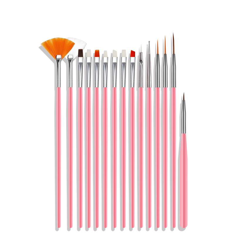 Venta caliente transfronteriza manicura 15 piezas bolígrafos pintados 5 piezas doble cabeza de silicona en relieve punto taladro pluma ágata paleta traje