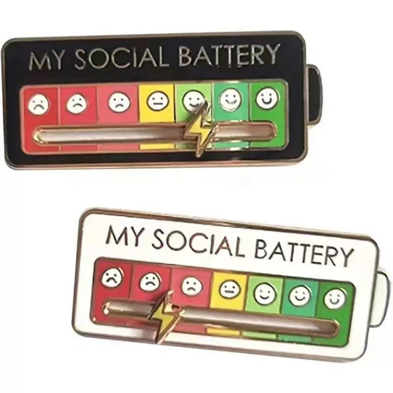 My Social Battery Mood Change Brooch MY SOCIAL BATTERY Movable Brooch