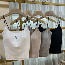 网红爆款细肩带小背心内搭吊带内衣带乳胶胸垫时尚美背外穿上衣女