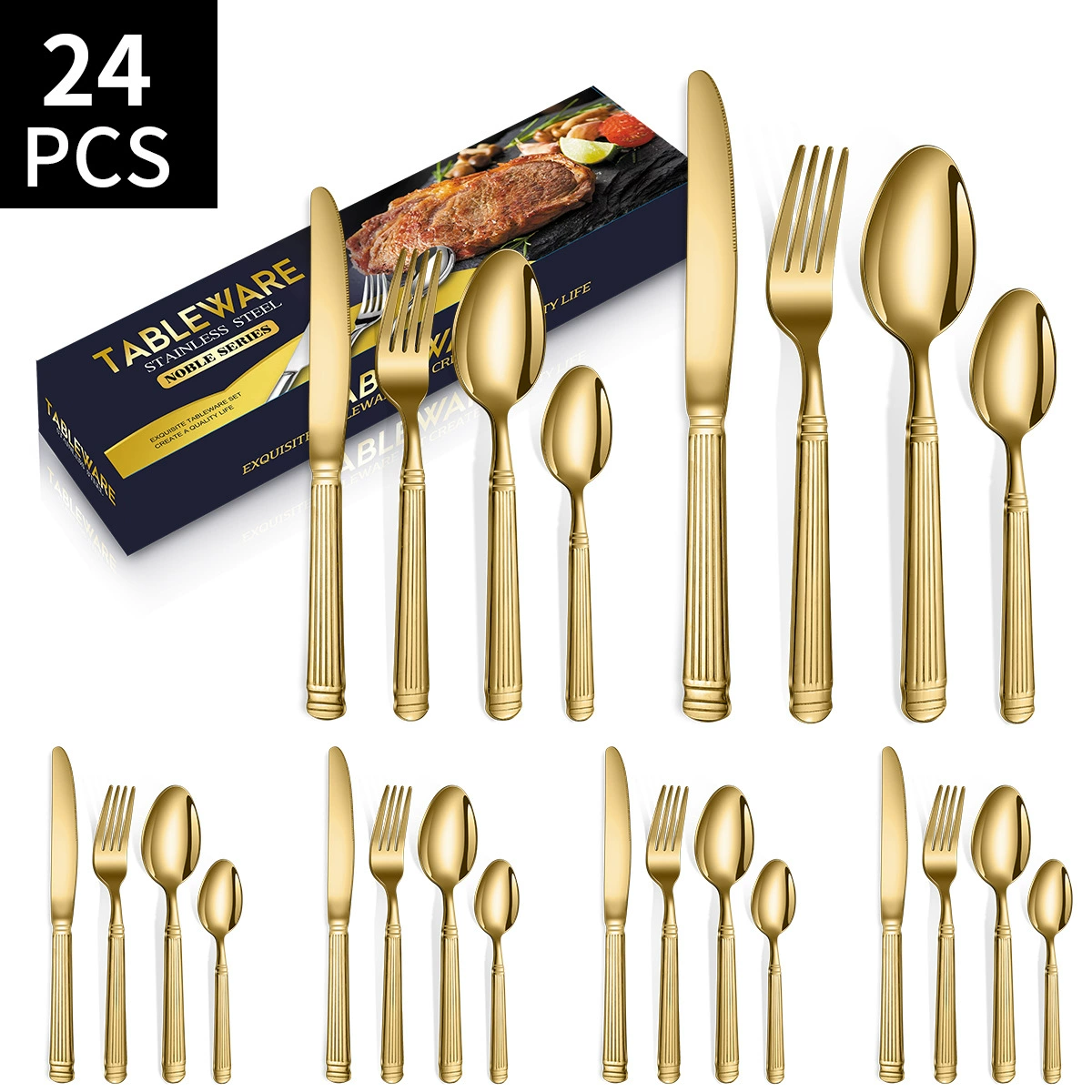 (Cross-border trading), tableware stainless steel, set, Amazon