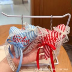 韓国insレース刺繍蝶結びリボン綿愛ファッションペンダントキーホルダーアクセサリーアクセサリー