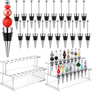 Acrylic transparent detachable 16-slot 2-layer riser wine stopper bracket for countertop wine lovers