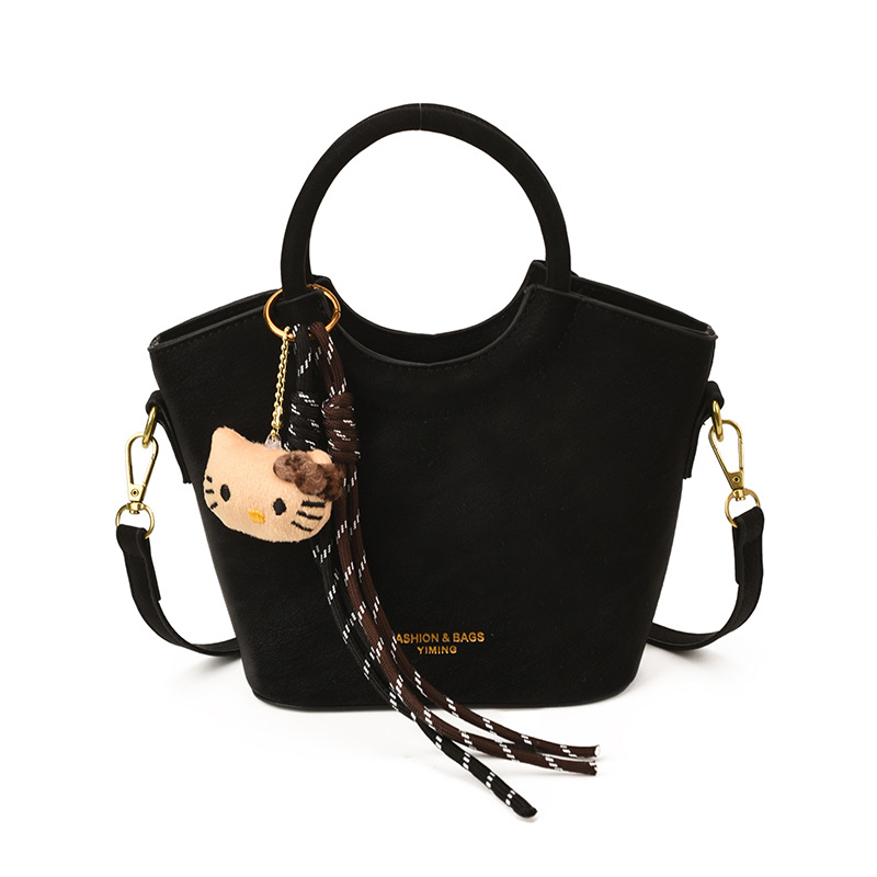 2025 otoño y invierno nuevo bolso retro mochila esmerilado bolso de hombro de moda de mujer bolso de cubo de viaje