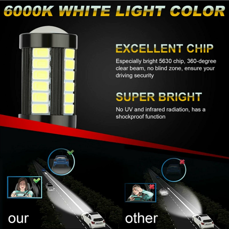 Прямой поставщик: автомобильная LED противотуманная фара 9005 9006-5730-33SMD белый свет передний противотуманный свет анти-туман