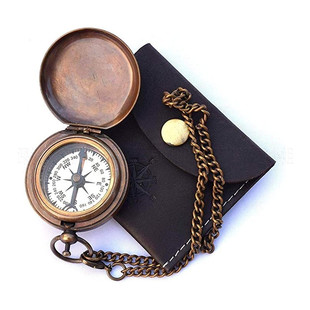 Outdoor anti-lost compass leather case adventure navigation compass storage bag mountain logo camping direction watch