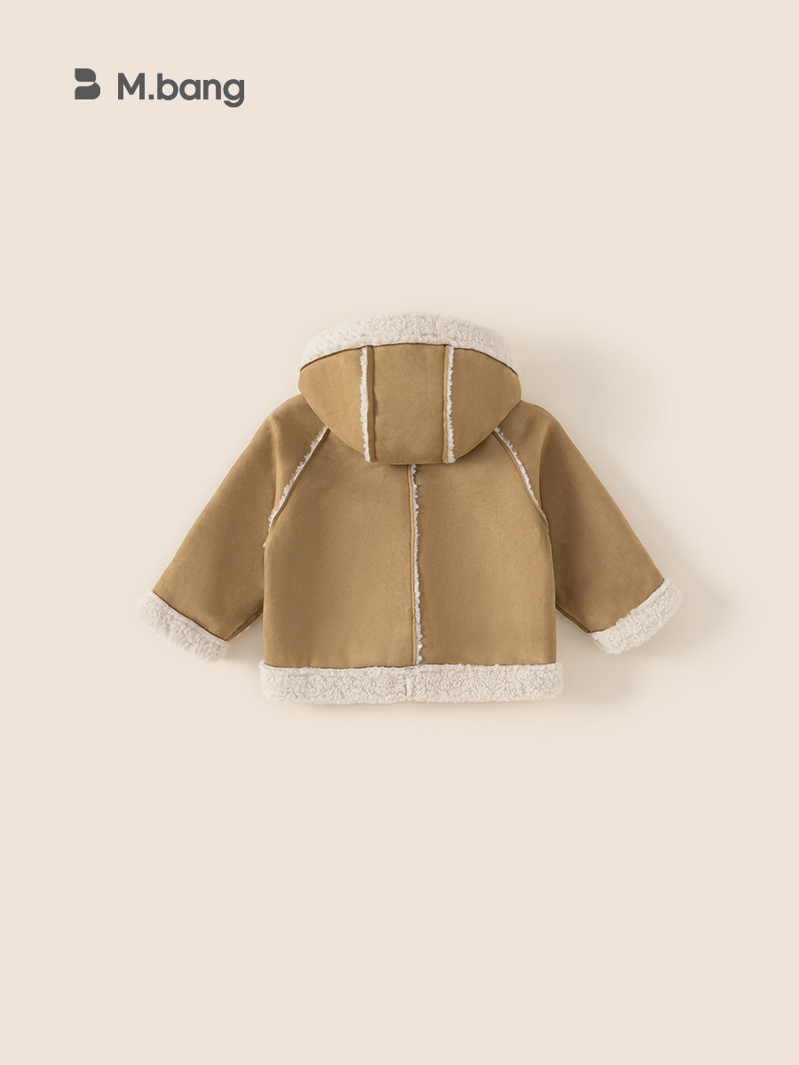 Youbao ropa para niños abrigo de gamuza para niños 2024 invierno grueso y cálido rebeca con capucha para niños abrigo para niñas