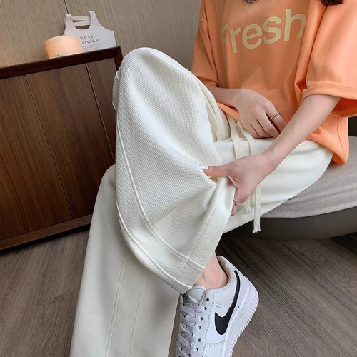 American Wide-Leg Cargo Pants for Boys and Girls, Summer Thin Version, Personality Leisure Drawstring Sports Casual Walking Pants for Boys and Girls