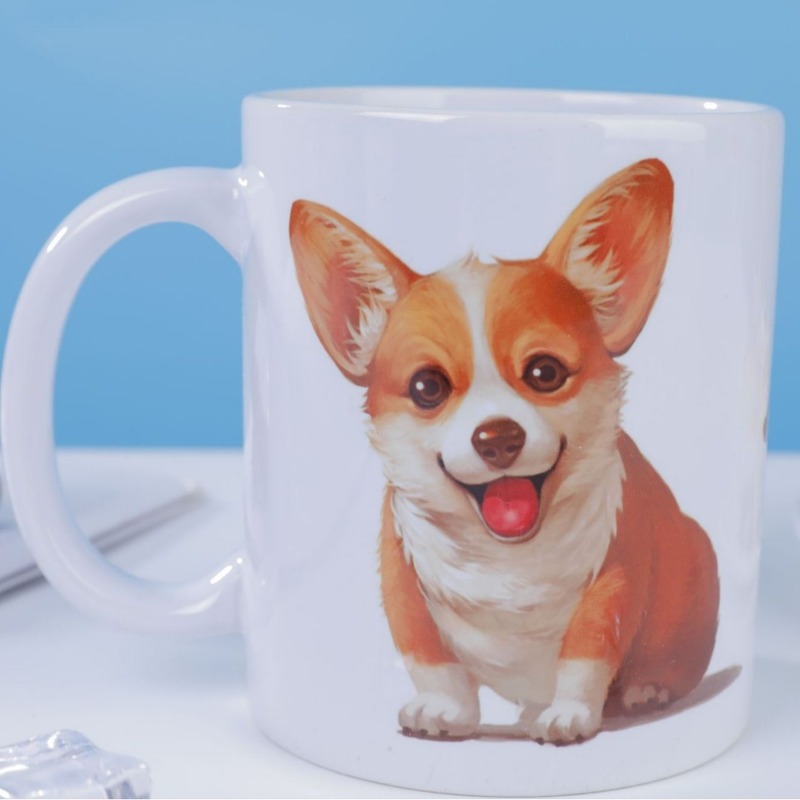 クリエイティブセラミックマグカップかわいい漫画子犬大容量耐高温家庭オフィス実用コーヒーカップ|undefined