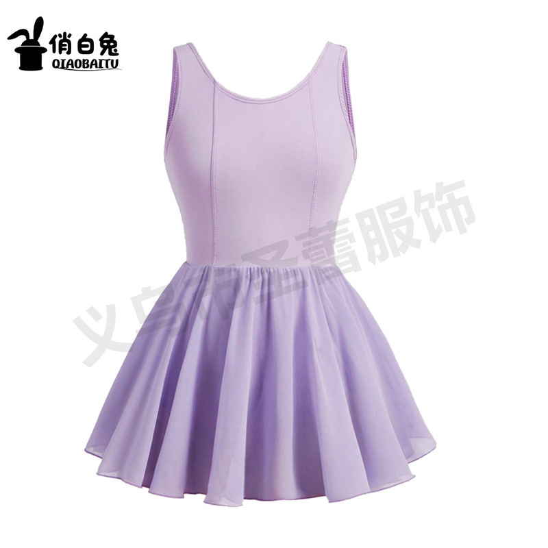 クロスボーダー夏の女の子のダンス服中国舞踊試験練習服クローズドクロッチシフォンプリンセスラインベストドレス|undefined