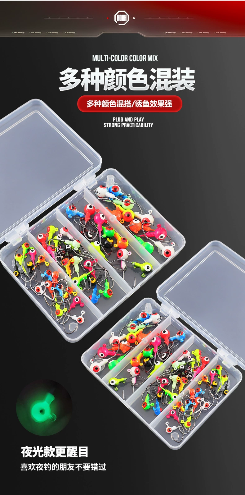 Set de 51 anzuelos Jig Head