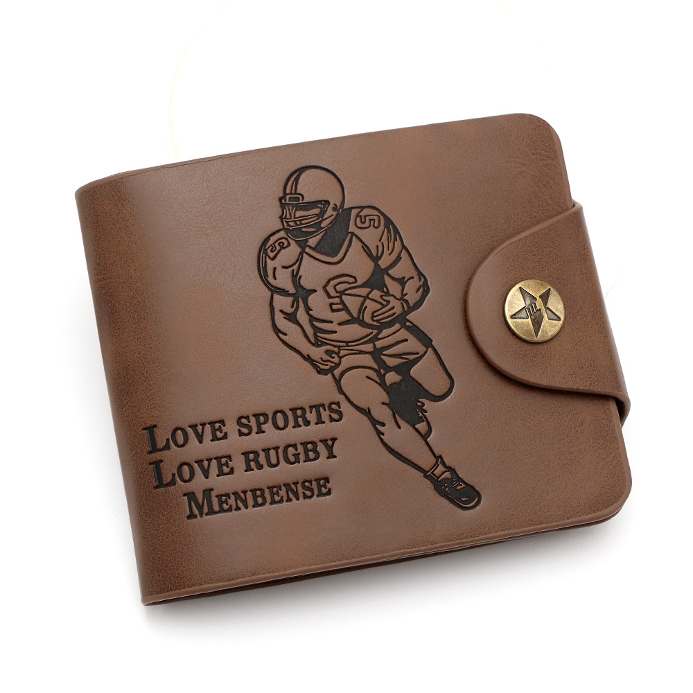 Amazon cross-border rugby caliente relieve cartera multi-tarjeta hombre corto hebilla bolsa de dólar fuente