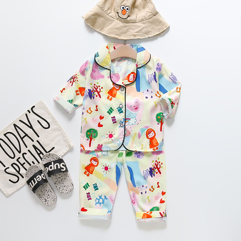 2023 primavera nuevos niños del otoño Pijamas largos oso caliente traje estilo coreano desgaste cómodo lindo moda