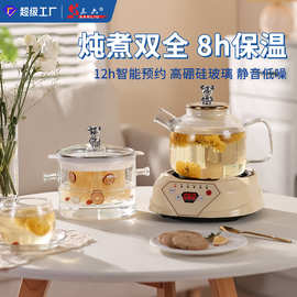 小熊养生壶玻璃壶身恒温烧水壶多功能煮茶壶办公室养生壶礼品批发