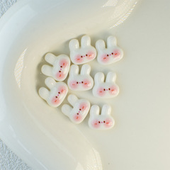 新款可愛迷你腮紅兔子飾品配件diy亮面樹脂奶油膠配飾手機殼貼片