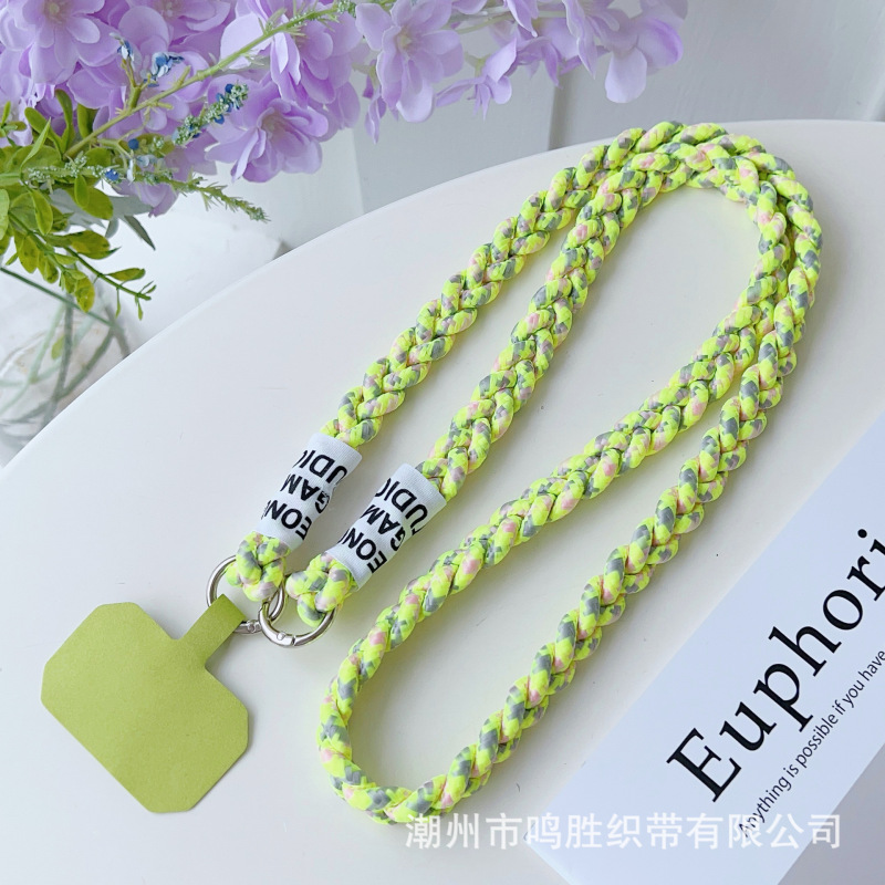 新款手机挂绳斜挎编织三股户外便携结实防丢绳肩背带包包手机壳绳|undefined