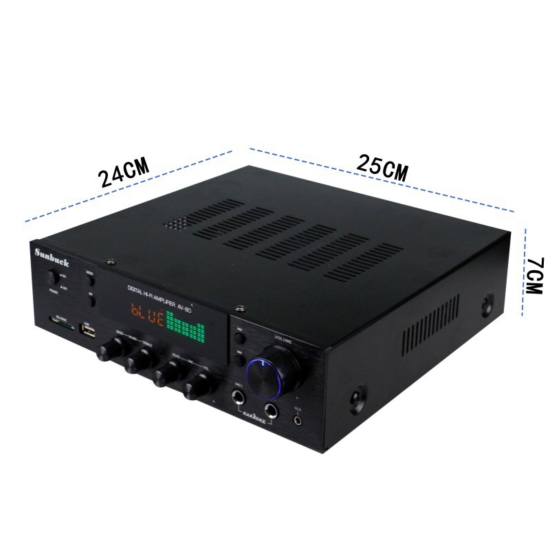 Amplificador de potencia doméstico karaoke buey amplificador de potencia de alta potencia con tarjeta de enchufe amplificador de potencia bluetooth