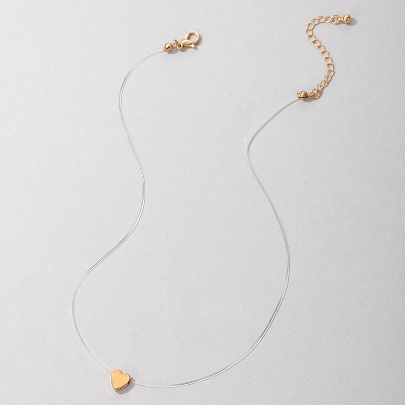 simple transparent invisible fish line zircon necklace diamond-studded clavicle chain female