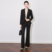 西装套装女高级感女士高档气质黑色羊毛西服套装律师面试正装秋冬