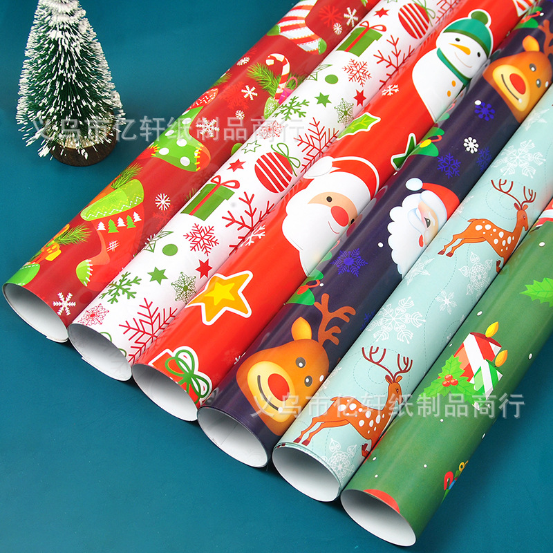 Fábrica en stock venta al por mayor 70x100cm gran tamaño Navidad papel de regalo flores Amazon cumpleaños papel de regalo
