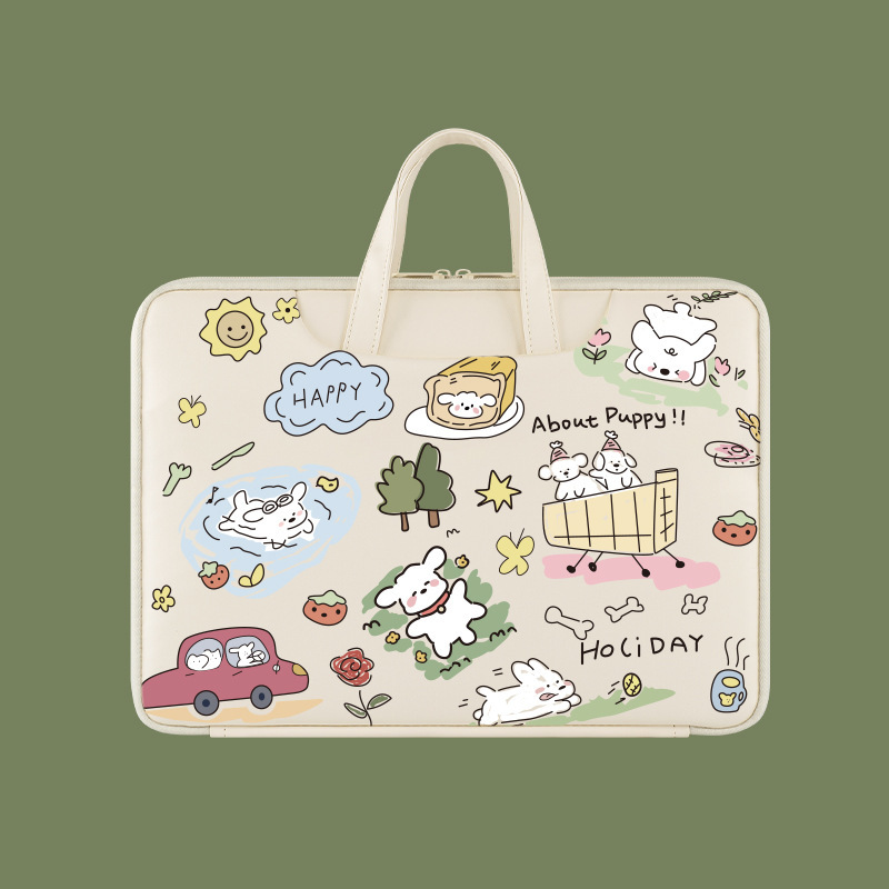 Cartoon cute girl laptop bag handbag 15.6 inch apple 13.3 huawei 14 lenovo pro16