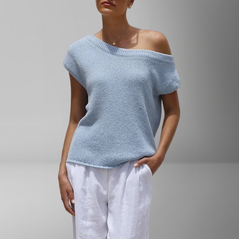 European and American Cross-Border 2025 New Amazon Women's Knitted Y2K Summer Knitted Knitwear Pullover Top