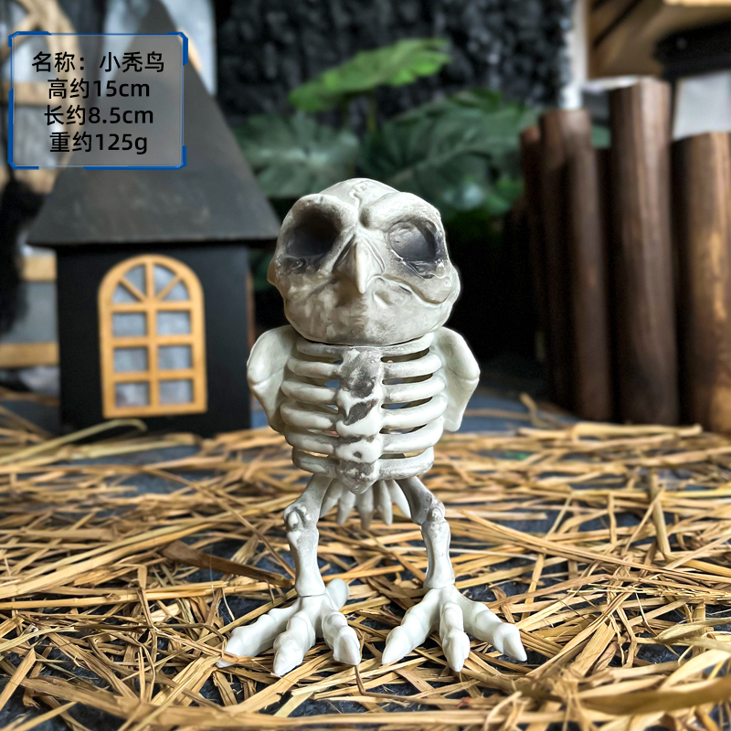 Halloween esqueleto de animales simulación gato y perro cuervo huesos accesorios adornos de terror decoración de la casa embrujada