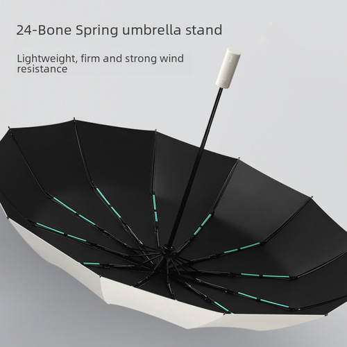 Folding 24-bone automatic sunshade umbrella for men and women, large size, sun protection, UV resistance, custom advertising umbrella, factory wholesale