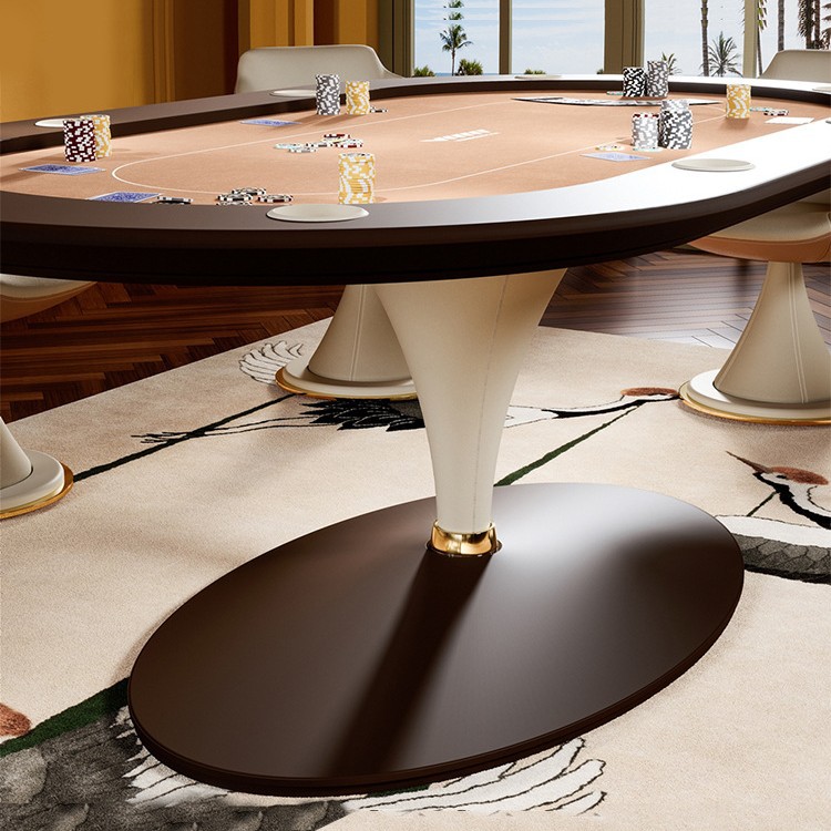 Texas Poker Table Oval High-end Entertainment Club Club Mesa de seis posiciones Sala de ajedrez Ventas directas de fábrica