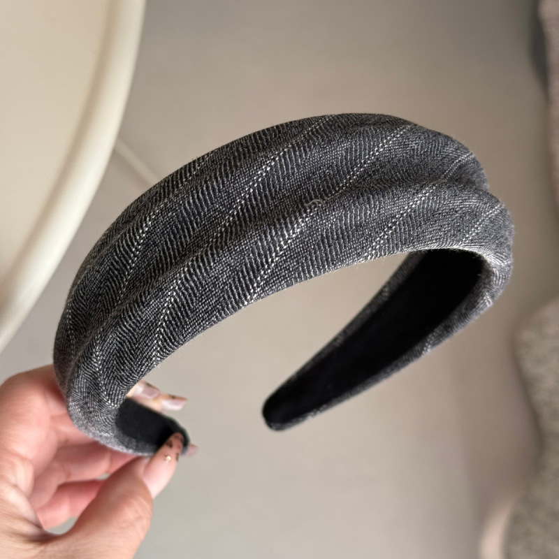 西装面料简约暗纹布艺凹凸海绵发箍高级感复古百搭发箍新款发饰|undefined