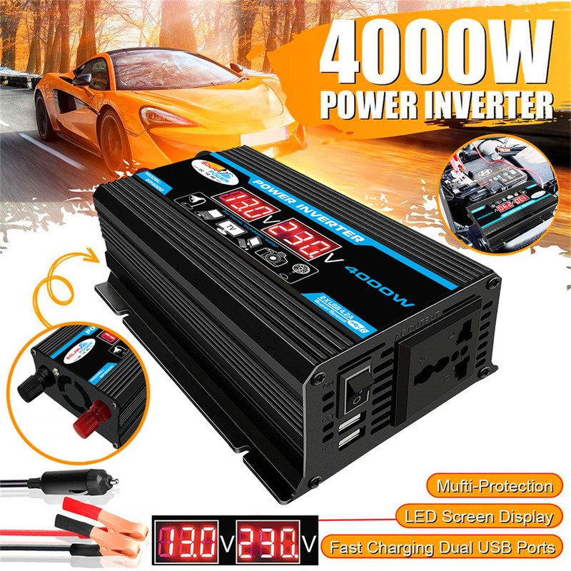 InVerter ConVerter 12V to 220V/110V300W Smart Car InVerter Cross-border Standard 3000W Dual USB