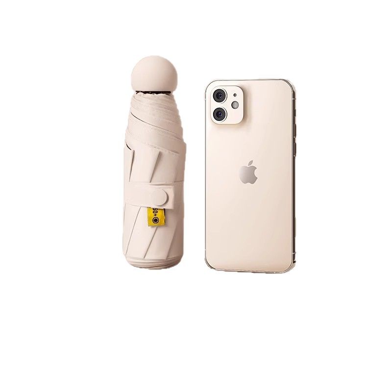 Sombrilla compacta y práctica para mujer, plegable para uso en días soleados y lluviosos, mini parasol de bolsillo de cinco o seis pliegues, sombrilla con protección UV, sombrilla grande, sombrilla automática, plegado automático.
