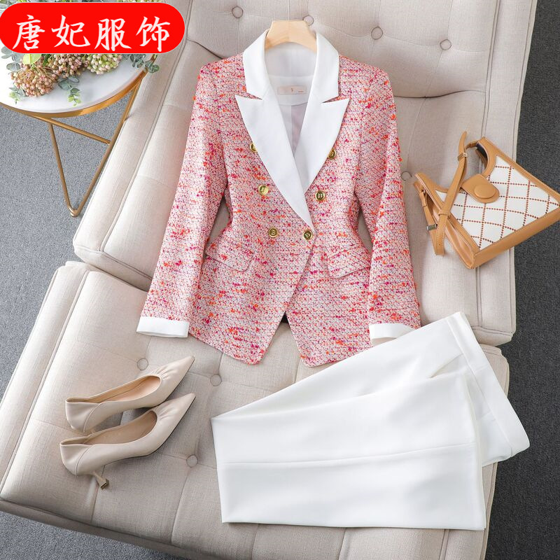Fashion Suit Jacket Women's Thick Autumn and Winter 2023 New Goddess Elegant Small Casual Woolen Small Suit