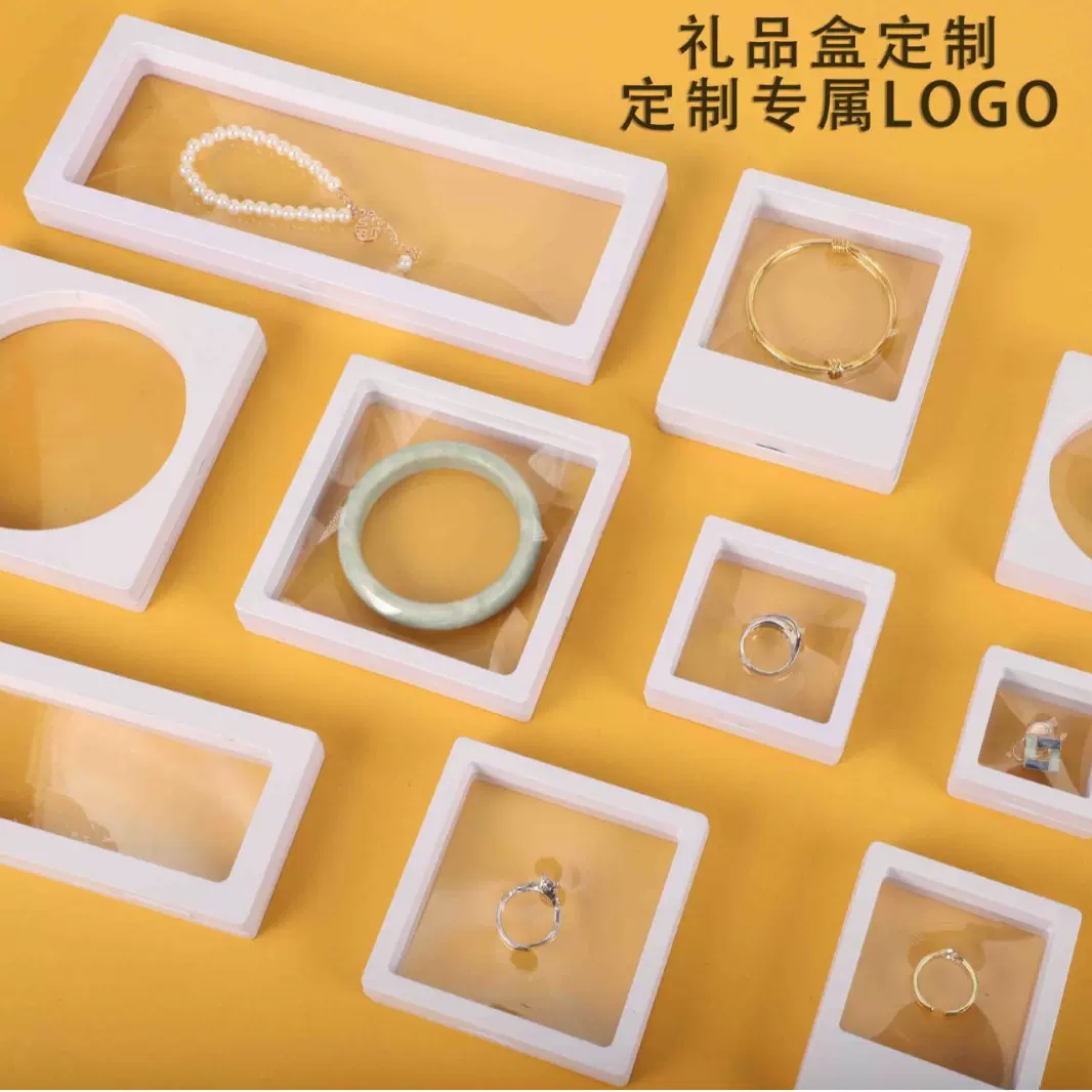 PE悬浮薄膜盒定制珠宝首饰穿戴甲展示收纳盒LOGO定制尺寸定制