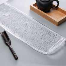 家用水晶玻璃加厚大茶盘创意托盘磨砂琉璃干泡茶台简约祥云壶承