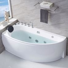 恒温浴缸家用小户型泡泡浴家庭浴缸卫生间弧形成人按摩加热亚克力