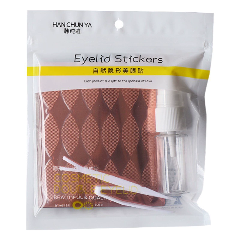 Водная кружевная наклейка на двойное веко, размер XL, полумесяц, полая дышащая наклейка из розового золота, набор инструментов из трех частей