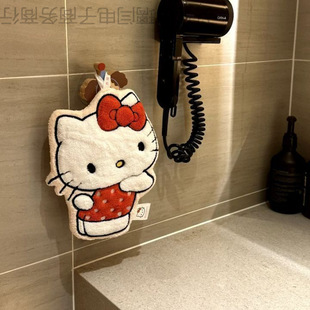 Hellokitty Hand Towel Hanging Kitchen Bathroom Super Absorbent Double Layer Thickeneded Soft Cute Towel